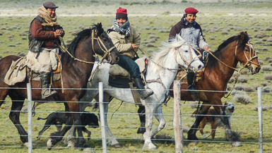 3 Gauchos on horseback