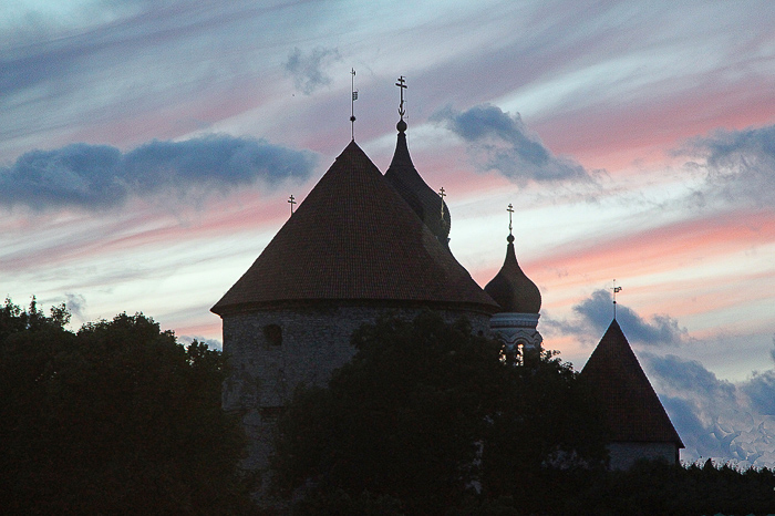 spires by sunset