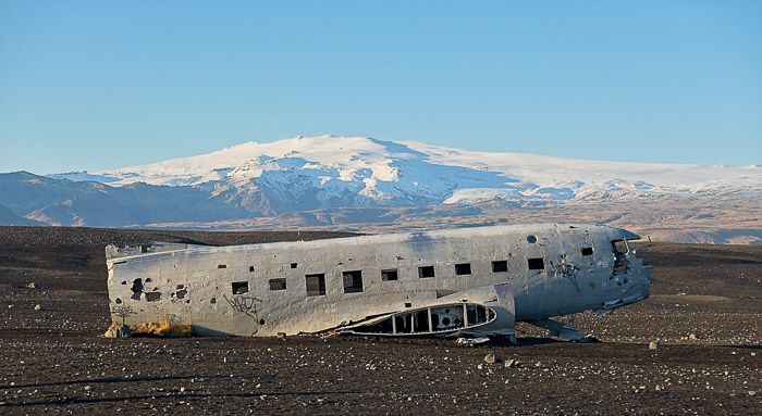 plane & volcano