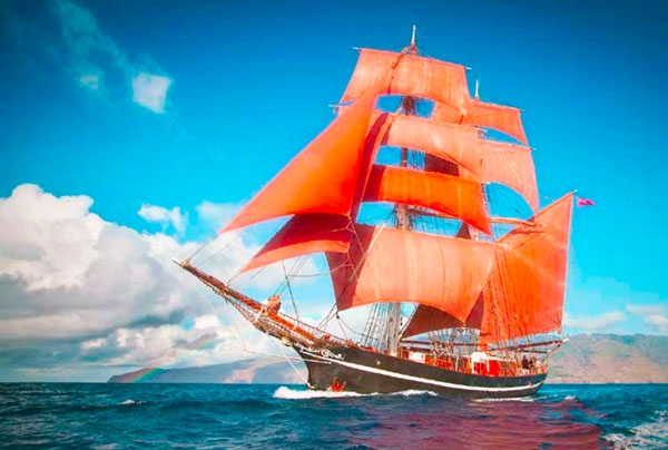 Tall ship sailing